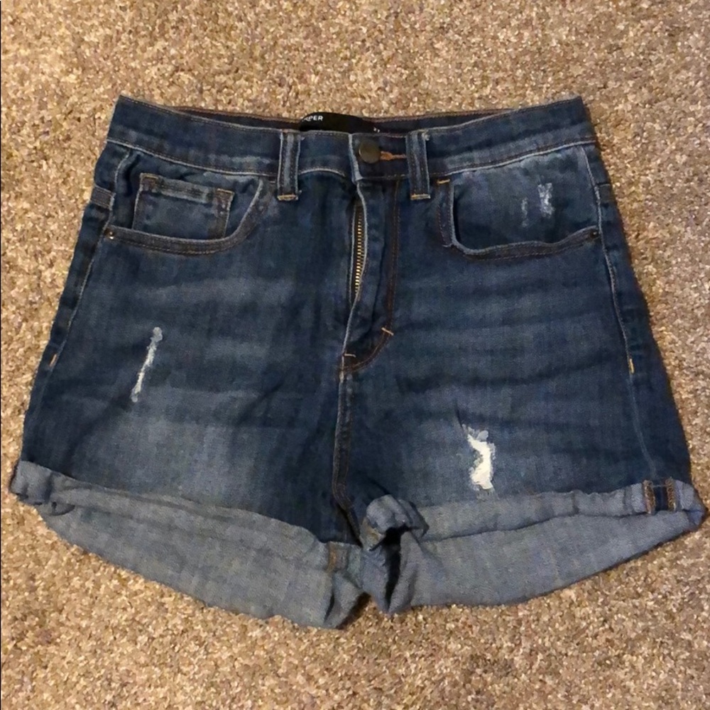 High rise jean shorts